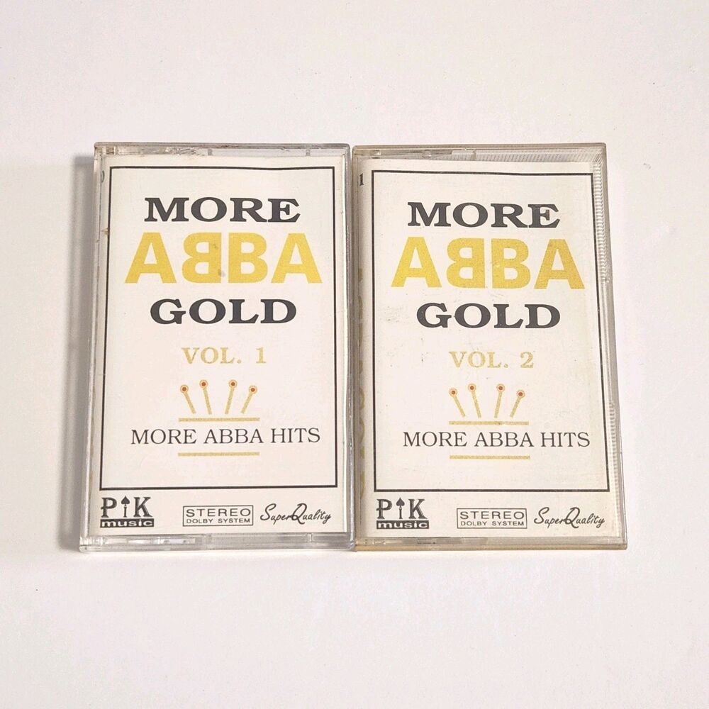 Vintage More ABBA Gold Vol 1 & 2 Cassette Tape Set Unofficial Roton Poker Sound